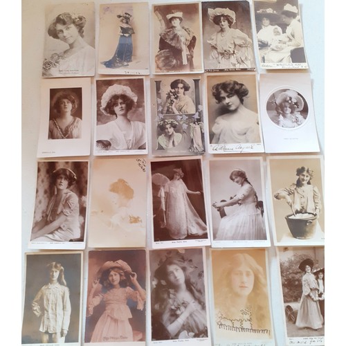 99 - Collectable theatrical postcards circa 1900's -1930 to include Edwardian actresses such as Zena and ... 
