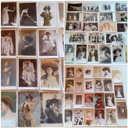 100 - Collectable theatrical postcards circa 1900's -1930 to include Edwardian actresses such as Miss Dore... 