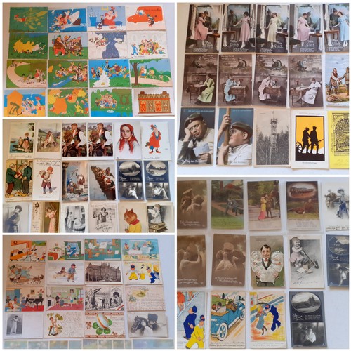102 - Collectable Worldwide postcards, circa 1900's -1930 to include WW1 and German military examples, 195... 
