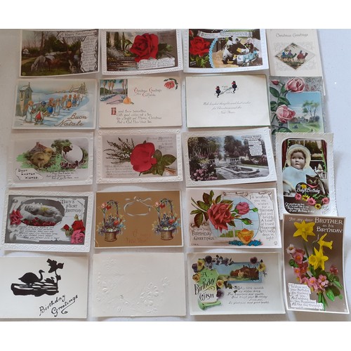 252 - Collectable Greetings postcards, mainly circa 1920's to include hand-painted examples, some franked ... 