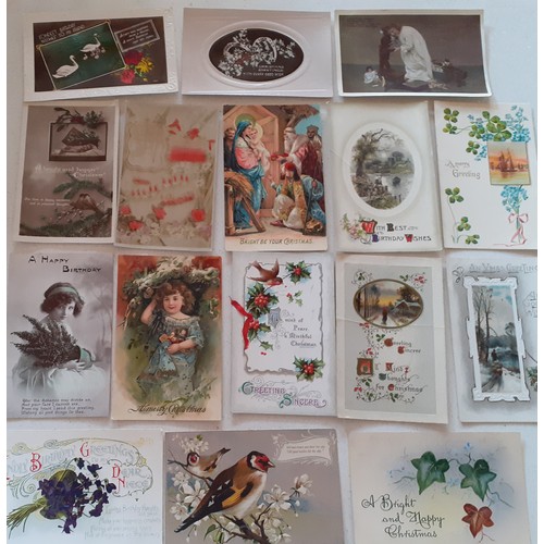 252 - Collectable Greetings postcards, mainly circa 1920's to include hand-painted examples, some franked ... 