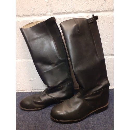 111 - A pair of 1990's Equitector gents black leather riding boots , made in England, UK size 10. Location... 
