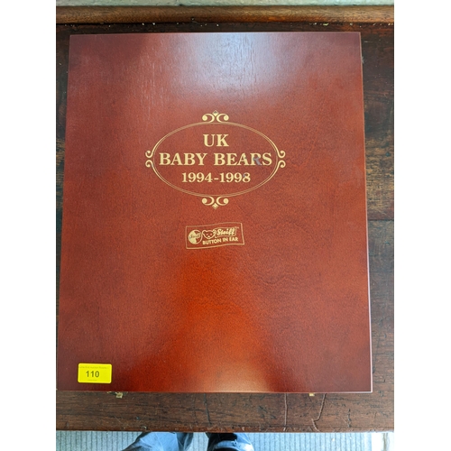 A cased set of Steiff UK Baby Bears 1994-1998 with certificates of