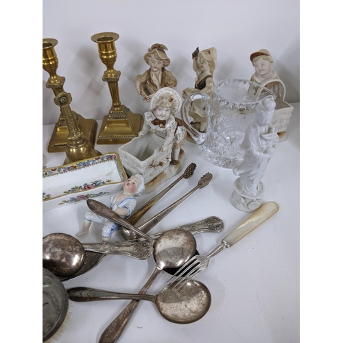 180 - A mixed lot to include early 20th century Japanese Kutani ware, Victorian miniature tea set, silver ... 