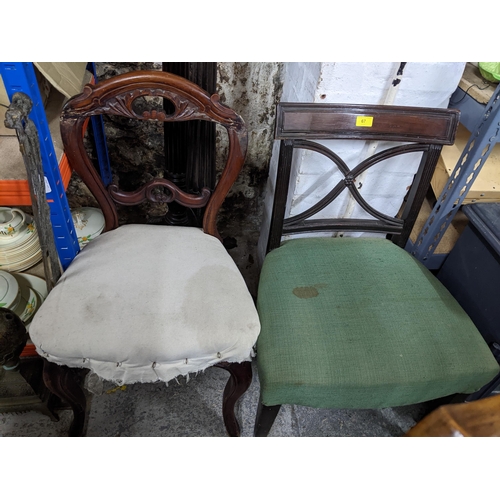 67 - ***THIS LOT HAS BEEN WITHDRAWN**
Two dining chairs to include a Regency mahogany example and a Victo... 