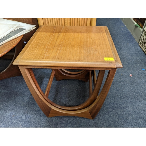 85 - A mid century G-Plan teak nest of two tables, the largest 48 x 46 x 43cm, Location:AIM