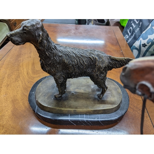 93 - A group of bronze, porcelain and resin horse and dog sculptures to include Dr Robert Taylor for Fran... 