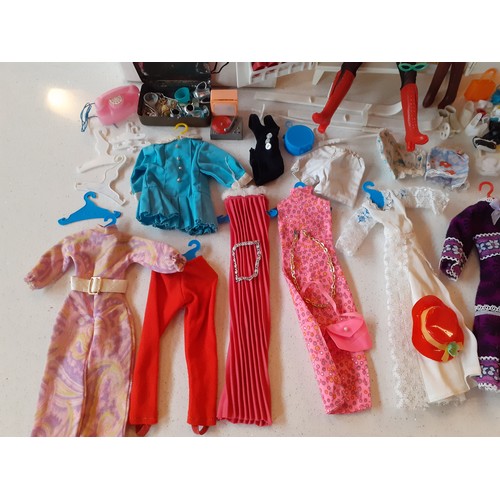 133 - Sindy- A 1970's collection of Sindy, Skipper and Pippa clothing and accessories to include kitchen i... 