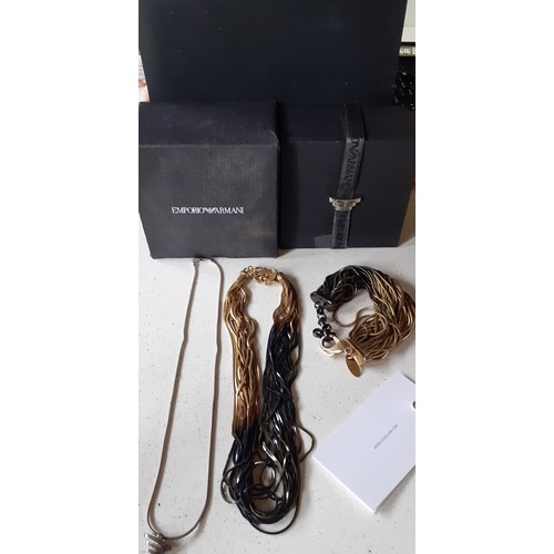 17 - Armani-An Emporio silver tone necklace with branded box and a dust bag together with an Italian Ioss... 