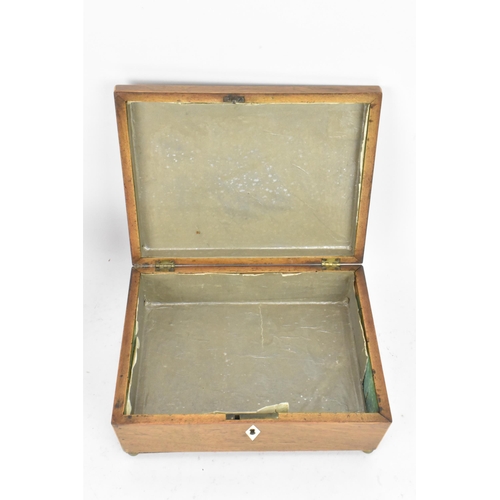 130 - Two boxes to include a 19th century Tunbridge ware box, the hinged lid depicting Brighton Pavilion w... 