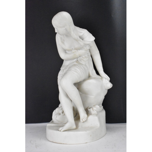 136 - A mid 19th century Minton Parian figure of 'Dorothea' from Don Quixote, incised numbers 211 to the r... 