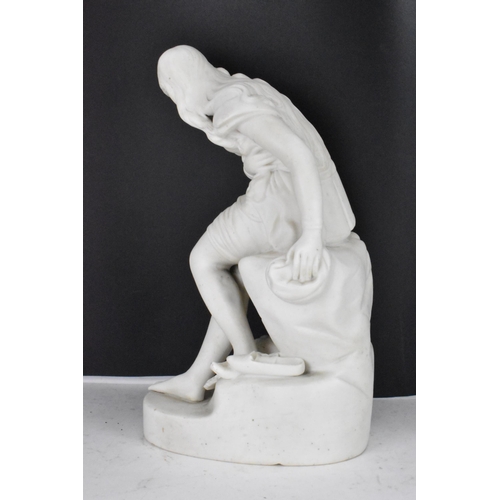 136 - A mid 19th century Minton Parian figure of 'Dorothea' from Don Quixote, incised numbers 211 to the r... 