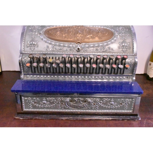 143 - A late 19th/early 20th century chrome plated cash register by National Cash Register Co, Dayton, Ohi... 