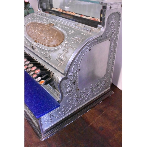 143 - A late 19th/early 20th century chrome plated cash register by National Cash Register Co, Dayton, Ohi... 