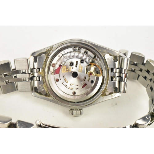 77 - A Rolex Oyster Perpetual Date, automatic, ladies, stainless steel wristwatch, having a white dial, b... 