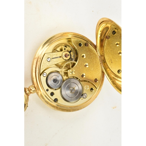 78 - An Omega early 20th century, 18ct gold, open faced pocket watch, the white enamel dial having Roman ... 