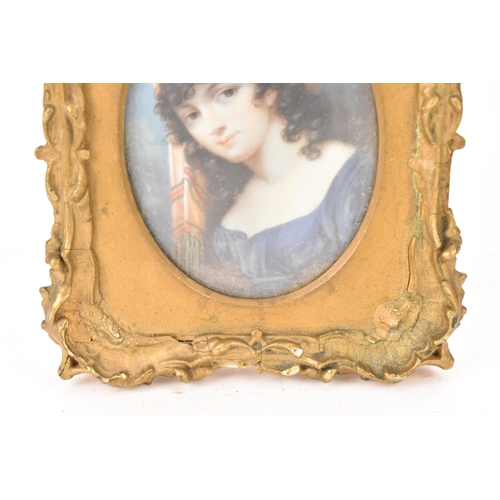 181 - An early 19th century ivory miniature portrait depicting Lady Elizabeth Smyth, the daughter of Georg... 