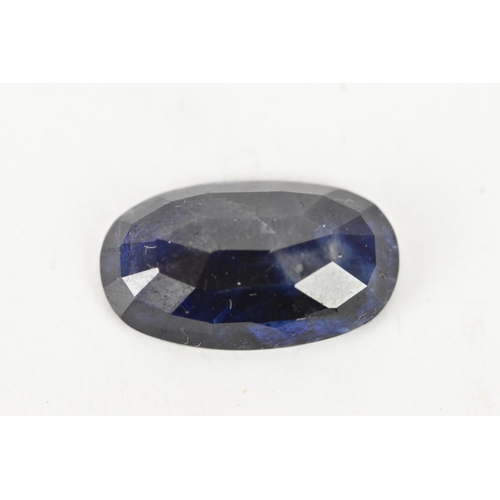 183 - An oval faceted cut loose sapphire gemstone, 21.7mm x 12.6mm x 6.2mm