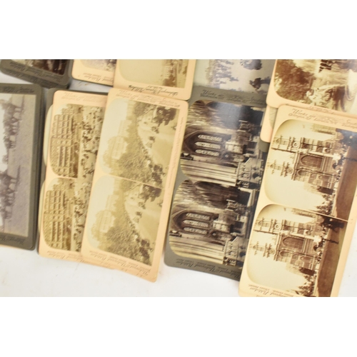 243 - A collection of photographic stereoscopic cards to include 'Hong Kong Though the Stereoscope' by Und... 