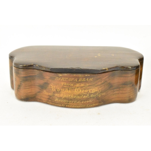 249 - Three snuff boxes to include an early 19th century French pressed horn circular snuff box, the lid d... 