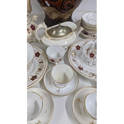 426 - A mixed lot to include a DB Germany pottery vase, together with a Victorian part tea service to incl... 