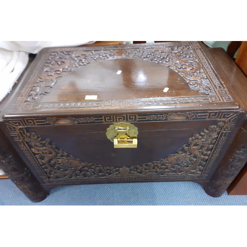 438 - A mid 20th Century Chinese camphor hardwood chest. Location:A3M