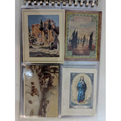 448 - Three postcard albums to include examples from the late 19th/early 20th century, also ones depicting... 