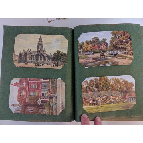 448 - Three postcard albums to include examples from the late 19th/early 20th century, also ones depicting... 