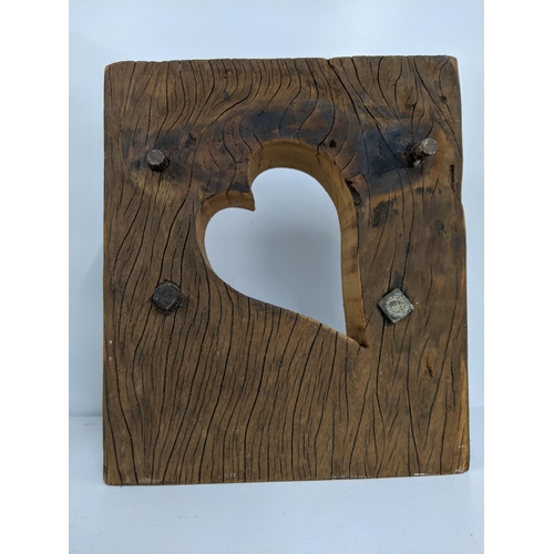 467 - A bespoke heart cut out in a block from Hyde Pier, 34.5 x 30, Location:A2F