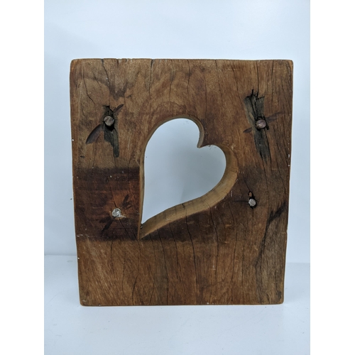 467 - A bespoke heart cut out in a block from Hyde Pier, 34.5 x 30, Location:A2F