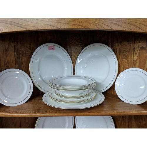 235 - A Royal Worcester fine bone china Contessa pattern eight-piece dinner set comprising a meat platter,... 