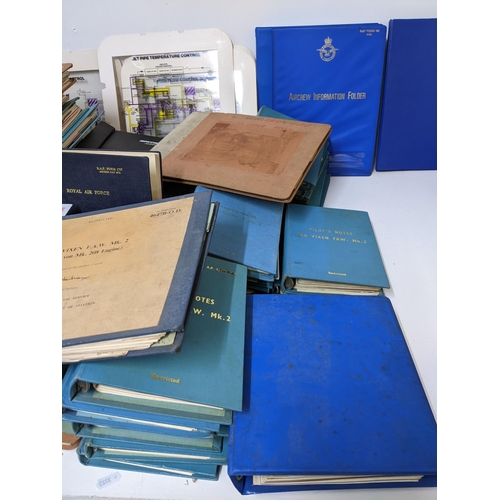 380 - A large quantity of Royal Air Force manuals for flying and air navigation, blank pilot's log book an... 