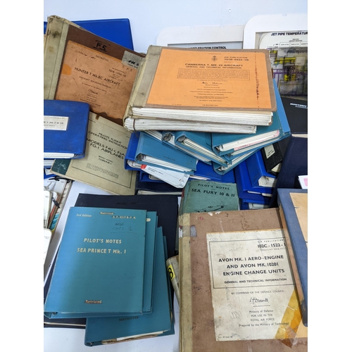 380 - A large quantity of Royal Air Force manuals for flying and air navigation, blank pilot's log book an... 