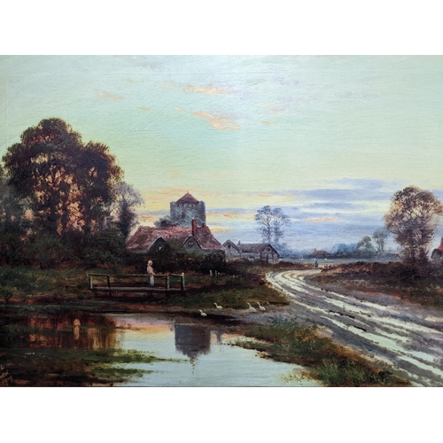 384 - Joel Owen - a pair of Victorian landscapes, oil on canvas signed in slip frames Location:G