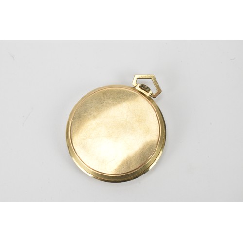 93 - A Cortebert 1930s, 9ct gold, open faced pocket watch, the silvered dial having Arabic numerals, blue... 