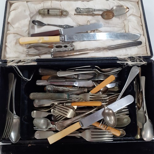 64 - A pair of brass telescopic candle sticks, 2 earthenware hot water bottles and mixed stoneware jars t... 