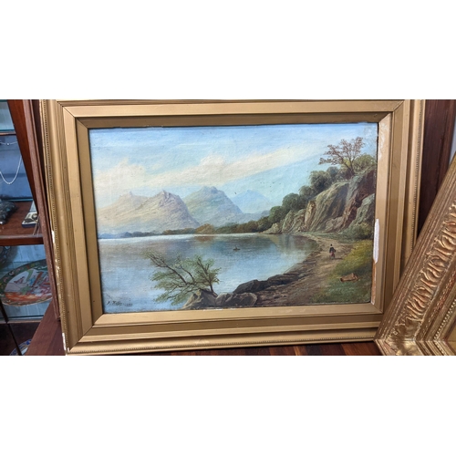 85 - William Condoy - a harbour scene with a galleon and boats, port, oil on canvas 50cm x 76 cm, a Cuneo... 