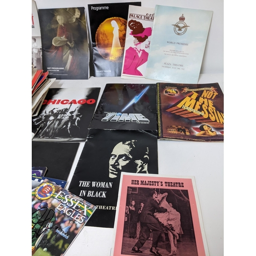 117 - A collection of theatre and sporting programmes, tickets and ephemera, some autographed to include c... 