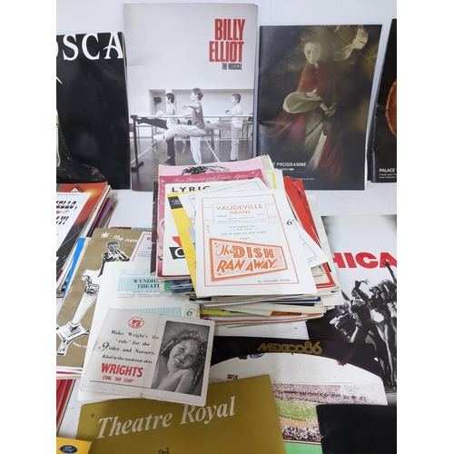 117 - A collection of theatre and sporting programmes, tickets and ephemera, some autographed to include c... 