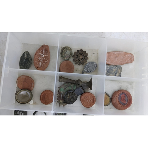 A Selection Of Metal Detector Finds To Include Seal Matrices Jewellery 