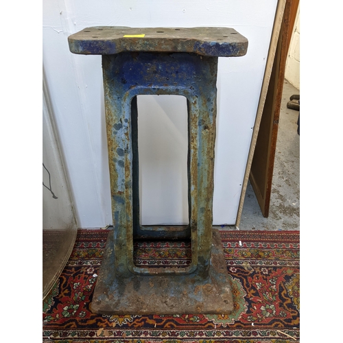 67 - A painted cast iron floor standing anvil, 78cm high Location:G