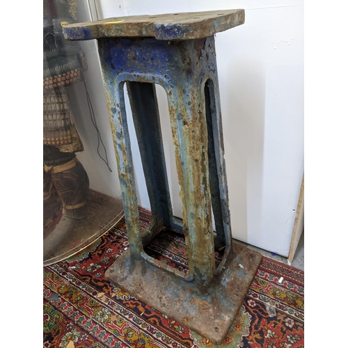 67 - A painted cast iron floor standing anvil, 78cm high Location:G