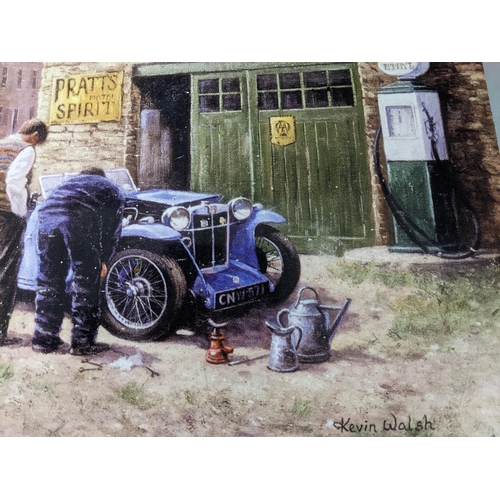 68 - A metal MG Service sign after a painting by Kevin Walsh 50cm x 70cm Location:G
