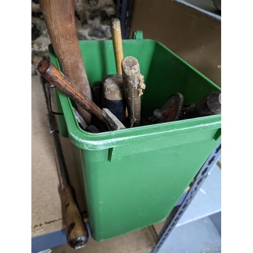 79 - A mixed lot of tools contained mainly in three wooden tool boxes to include a Mercer dial gauge, a M... 