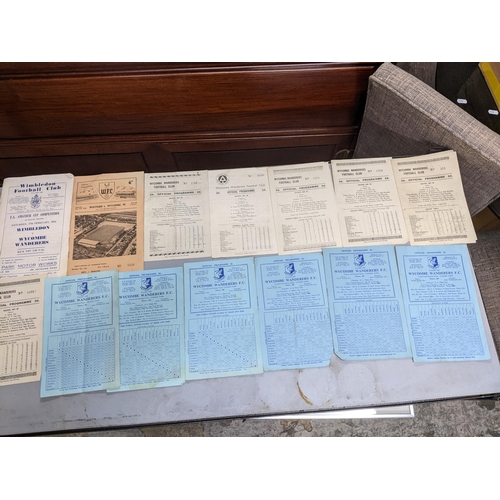 90 - A group of sporting programmes to include local football programmes, mainly Wycombe Wanderers, also ... 