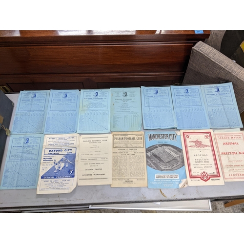 90 - A group of sporting programmes to include local football programmes, mainly Wycombe Wanderers, also ... 