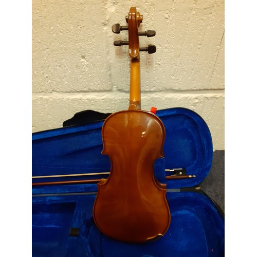 190 - A Stenton Student child's ¼ size violin in fitted case with bow, serial no:M146544
Location: RWF