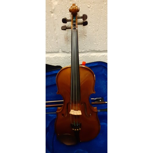 190 - A Stenton Student child's ¼ size violin in fitted case with bow, serial no:M146544
Location: RWF