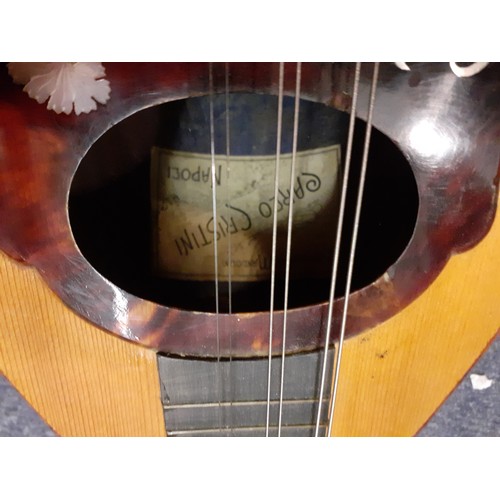 193 - A Circa 1900's Napoli Carlo Cristini rosewood and boxwood inlay mandolin with mother of pearl and to... 