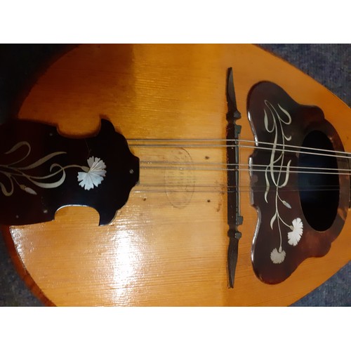 193 - A Circa 1900's Napoli Carlo Cristini rosewood and boxwood inlay mandolin with mother of pearl and to... 